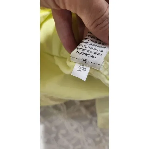 Universal Thread Neon Yellow Denim Jacket Womens M Utility Mid Length Tie Dye‎ - Picture 5 of 11